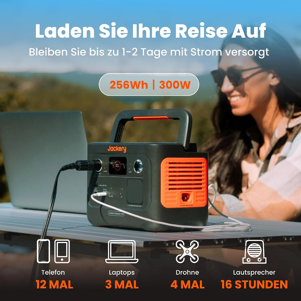 Przenośna stacja zasilania Jackery Explorer 240 v2 | 256 Wh LiFePO4, 300 W