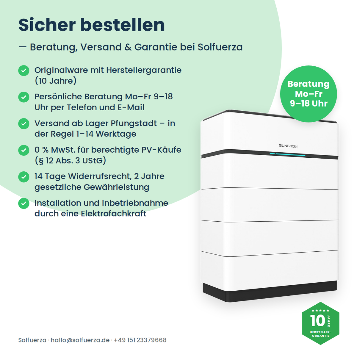 Wysokonapięciowy magazyn energii Sungrow SBH250 25,0 kWh