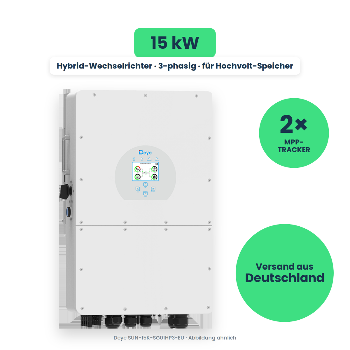 Deye SUN-15K-SG01HP3-EU – Hybrid-Wechselrichter, freigestellt