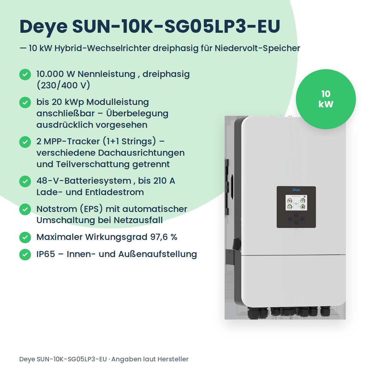 Deye SUN-10K-SG05LP3-EU – Vorteile