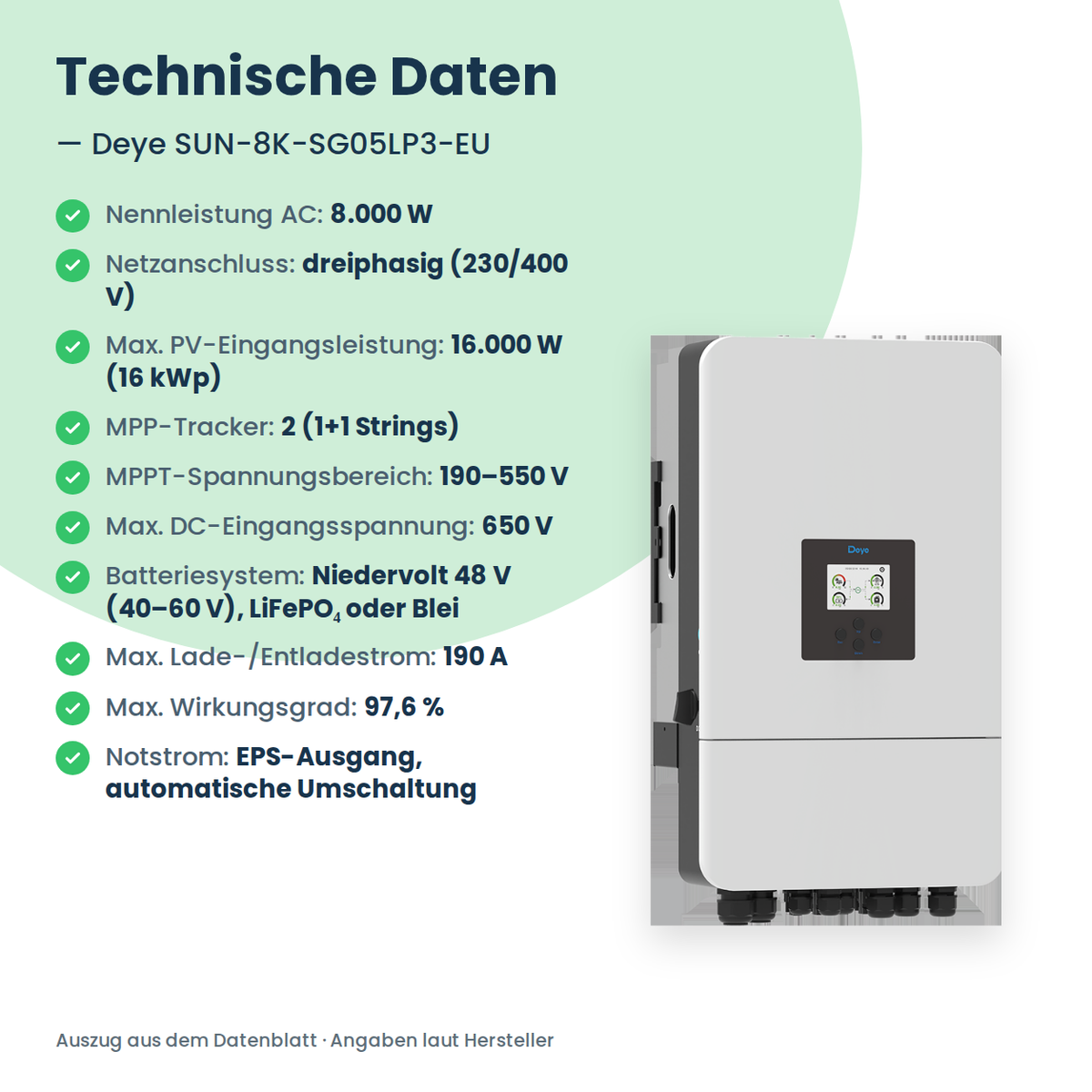 Deye SUN-8K-SG05LP3-EU – falownik hybrydowy 8 kW trójfazowy do magazynów niskonapięciowych