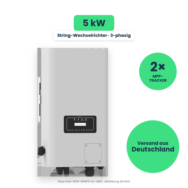 Deye SUN-5KW-G06P3-EU-AM2 – falownik stringowy 5 kW trójfazowy z 2 trackerami MPP