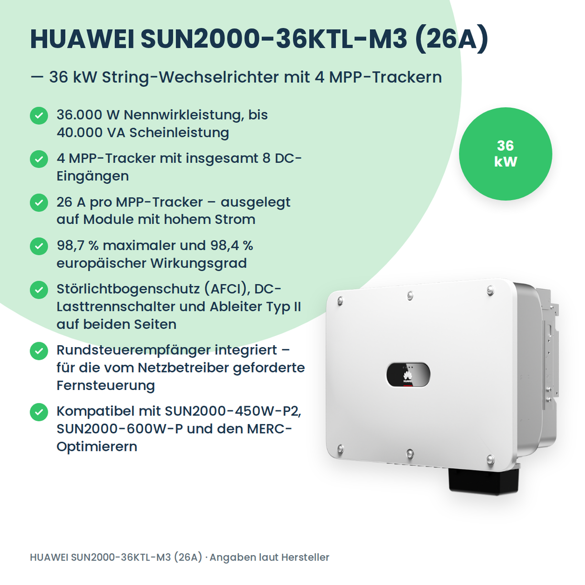 Falownik stringowy HUAWEI SUN2000-36KTL-M3 (26A) 36 kW