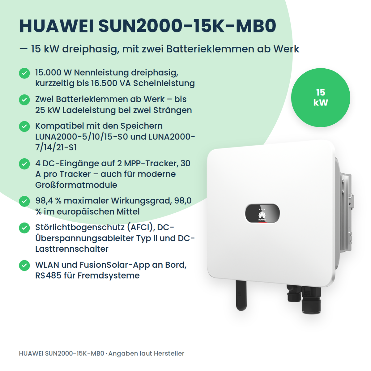 Falownik hybrydowy HUAWEI SUN2000-15K-MB0 15 kW