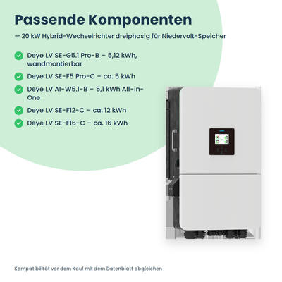 Deye SUN-20K-SG05LP3-EU-SM2 – falownik hybrydowy 20 kW trójfazowy do magazynów niskonapięciowych