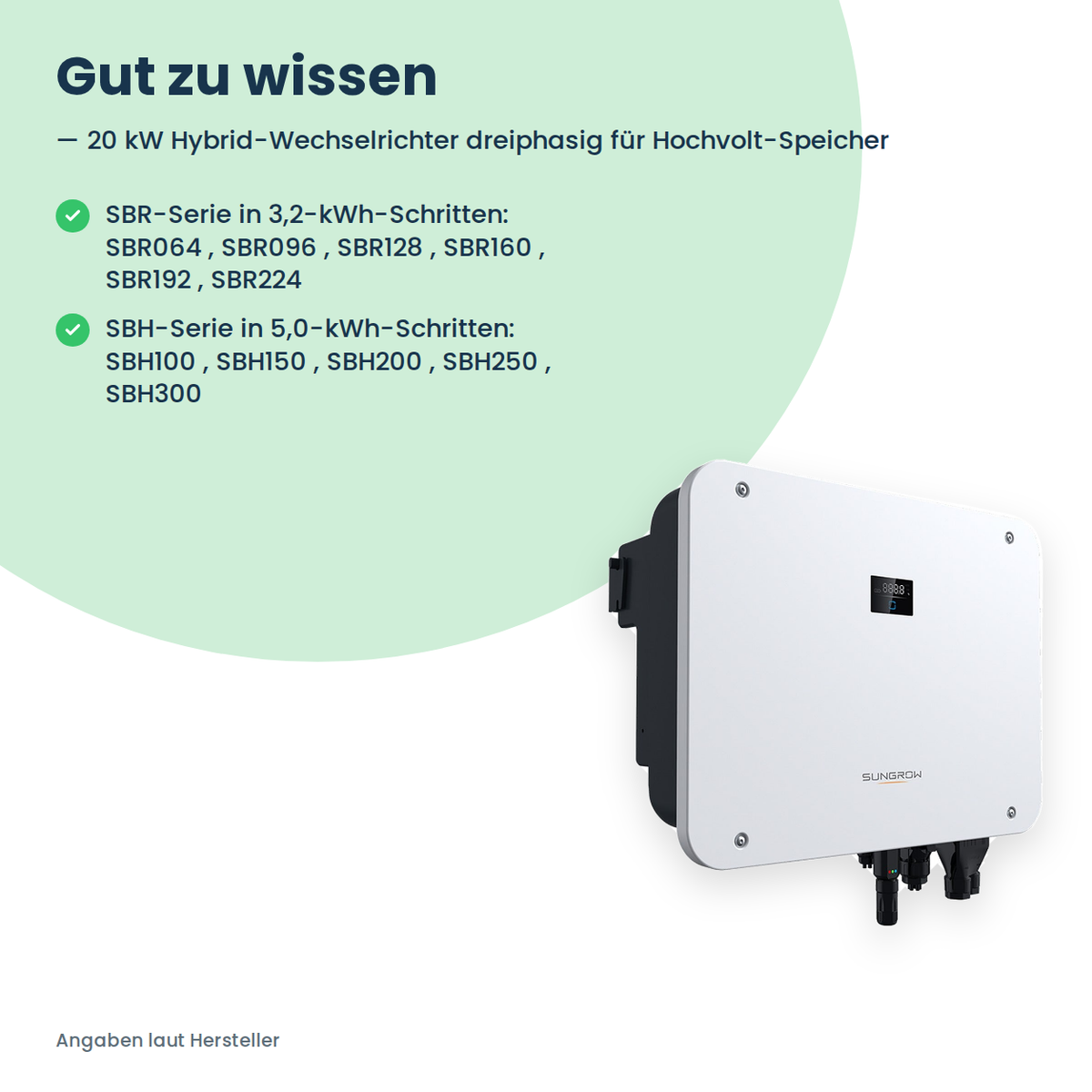 Sungrow SH20T – trójfazowy falownik hybrydowy 20 kW do wysokonapięciowych magazynów energii