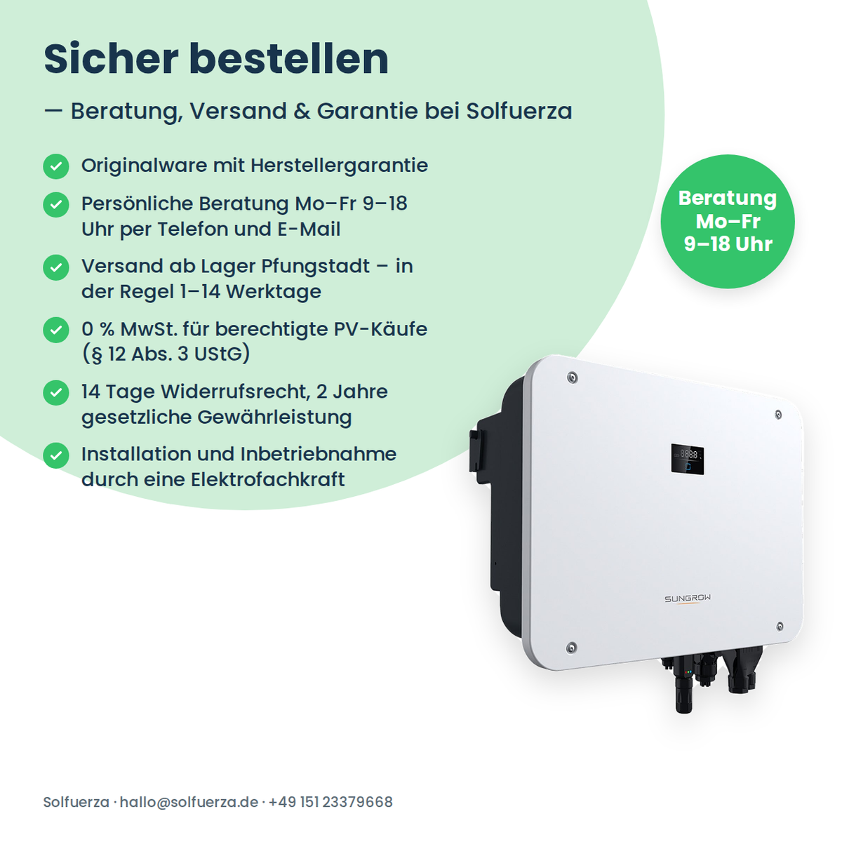 Sungrow SH20T – trójfazowy falownik hybrydowy 20 kW do wysokonapięciowych magazynów energii