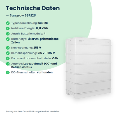 Wysokonapięciowy magazyn energii Sungrow SBR128 12,8 kWh