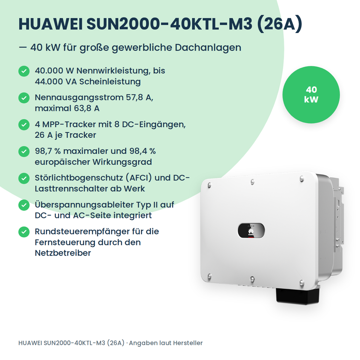 Falownik stringowy HUAWEI SUN2000-40KTL-M3 (26A) 40 kW