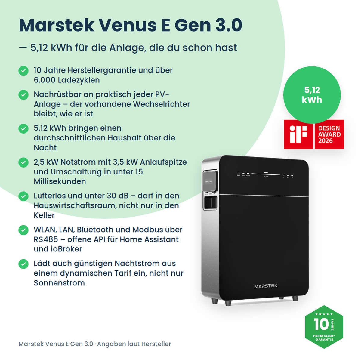 Marstek Venus E Gen 3.0 – magazyn energii AC 5,12 kWh