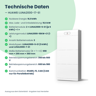 Magazyn energii HUAWEI LUNA2000-17-S1 17 kWh