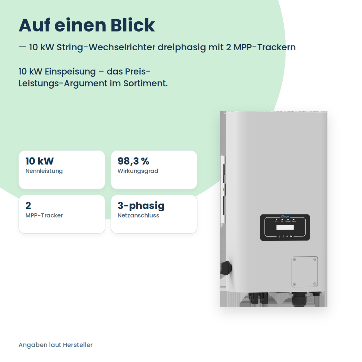 Deye SUN-10K-G06 – falownik stringowy 10 kW trójfazowy z 2 trackerami MPP