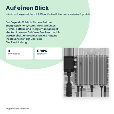 Deye AE-FS2.0-2H2 – balkonowy magazyn energii z falownikiem 2000 W i zwiększoną pojemnością
