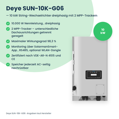 Deye SUN-10K-G06 – falownik stringowy 10 kW trójfazowy z 2 trackerami MPP